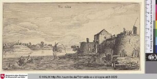 [Fluss entlang der Stadtmauer (Ter tolen); Walled Town, left of a River (Tholen, prov. Zeeland)]