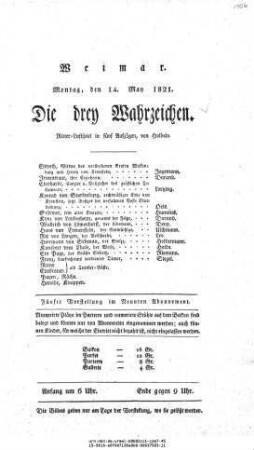 Die drey Wahrzeichen