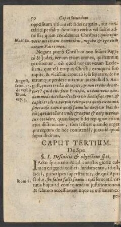 Caput Tertium. De Spe