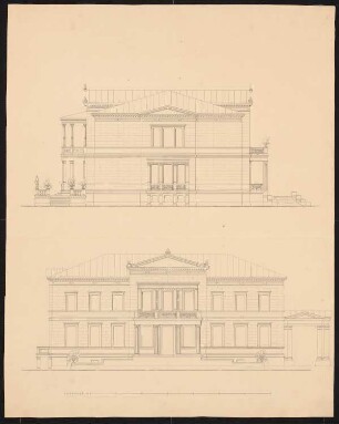 Villa Pflug, Berlin-Tiergarten: Vorder- und Seitenansicht
