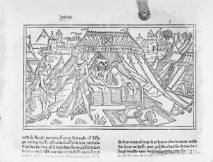 Biblische Geschichten mit Holzschnitten — Judith mit dem Haupt des Holofernes