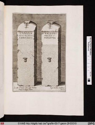 Zwei kopflose Hermen (Platon und Publius Valerius Poplicola).