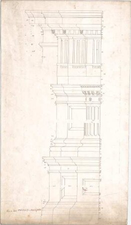 Stegmann, Carl von; Italien; Bauaufnahmen - Tür des Palais "Sc ... Carbognano" (Abwicklung)
