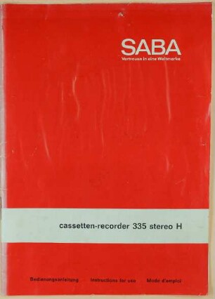 Kasettenrecorder SABA CR 335 Stereo