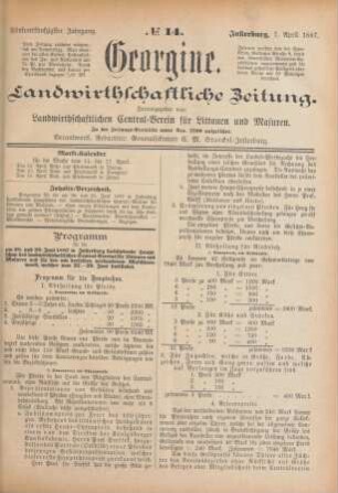 Fünfundfünfzigster Jahrgang. No. 14. Insterburg, 7. April 1887.