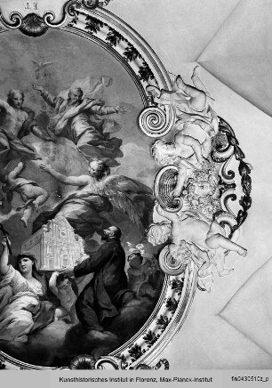 Der Heilige Gaetano von Thiene bietet die Kirche der Trinität dar