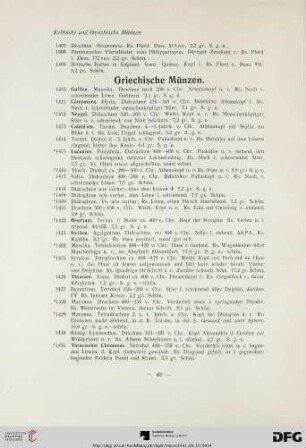 Griechische Münzen (Nr. 1410-1473)