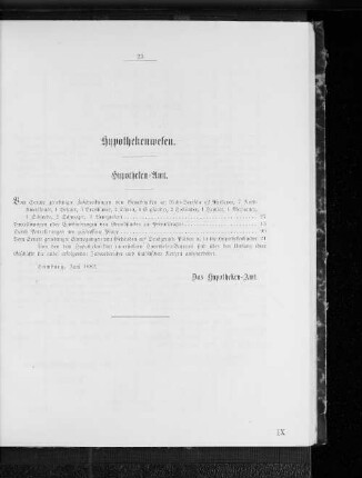 Hypothekenwesen.