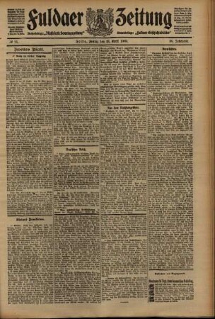 Zweite Ausgabe vom Freitag, den 23. April 1909.