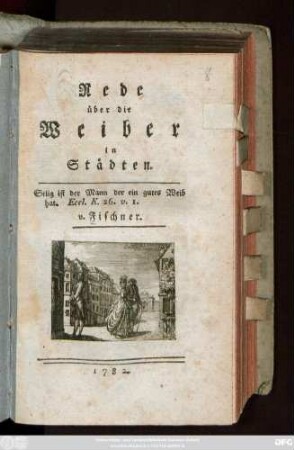 Rede über die Weiber in Städten