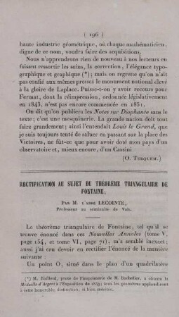 Rectification au sujet du théorème triangulaire de fontaine.