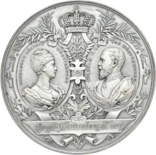 Medaille auf den Regierungsantritt Wilhelms II. von Württemberg