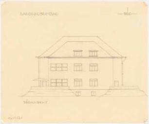 Umbau eines Landhauses Monatskonkurrenz Februar 1933: Aufriss Südansicht