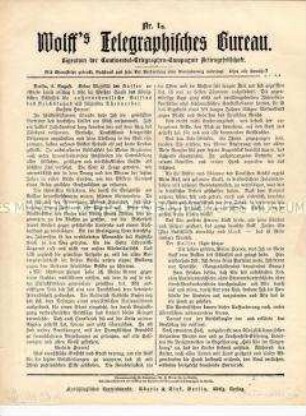 Nachrichtenblatt zum Kriegsgeschehen