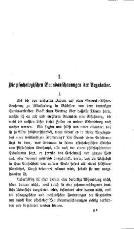 Die psychologischen Grundanschauungen der Regulative