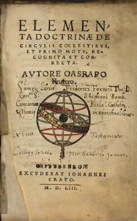Elementa Doctrinae De Circvlis Coelestibvs, Et Primo Motv