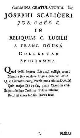 Carmina Gratulatoria.