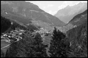 Sölden: Ötztalstraße, Blick ins Ötztal, von der Kühtreinen Schlucht mit Sölden