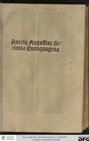 Aurelii Augustini secunda quinquagena