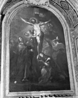 Gekreuzigter Christus mit Maria, Johannes, Maria Magdalena, Maria Kleophas und Maria Salome