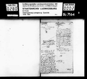 Stiftungssachen: Passiva, Oberamt Ludwigsburg