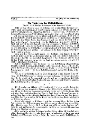 Die Furcht vor der Volksbildung