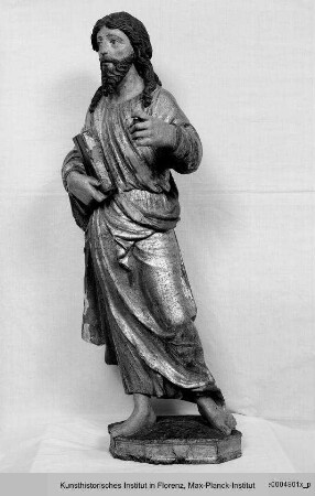 Thronende Madonna mit Kind : Heiliger Johannes der Evangelist
