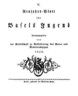 5: Neujahrsblatt für Basels Jugend - 5.1825