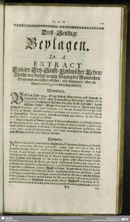 Dieß-Seithige Beylagen