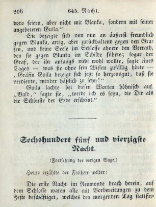 Sechshundert fünf und vierzigste Nacht