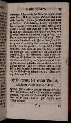 Erläuterung des ersten Psalms, [...].