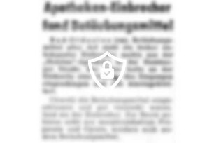 Apotheken-Einbrecher fand Betäubungsmittel