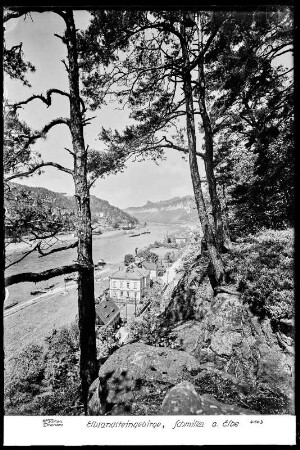 Sächsische Schweiz, Blick auf Schmilka an der Elbe