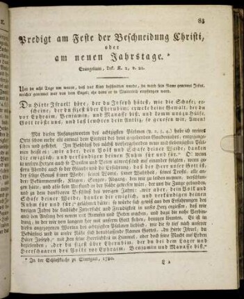 [10.] Predigt am Feste der Beschneidung Christi, oder am neuen Jahrstage. - [15.] Predigt am zweiten Sonntage nach dem Feste der Erscheinung Christi.