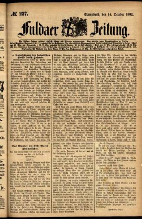 Ausgabe vom Samstag, den 14. Oktober 1882.