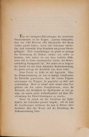 Die Häufigkeit der Epididymitis bei Gonorrhoe