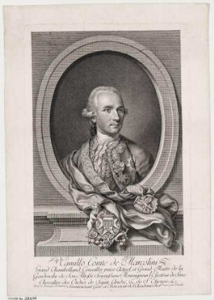 Bildnis Marcolini, Camillo (1739-1814), Graf, Oberkammerherr, Oberstallmeister, Politiker (hier nach seiner Ernennung zum Oberkammerherrn)