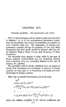 Chapter XVI. Ternary Quantics. The Quadratic and Cubic.