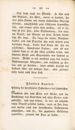 Fünftes Kapitel. Prüfung der herrschenden Definitionen des Lächerlichen
