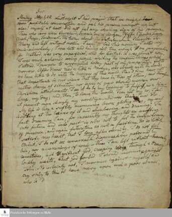 Tagebuch und Reisetagebuch von August Tholuck.