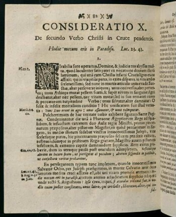 82-87, CONSIDERATIO X. De secundo Verbo Christi in Cruce pedentis.