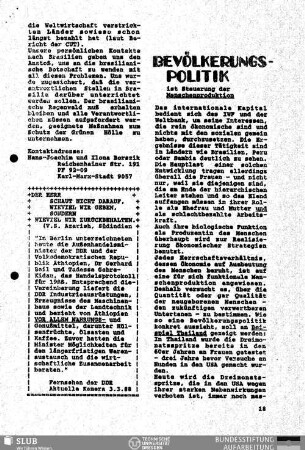 Bevölkerungspolitik ist Steuerung der Menschenproduktion