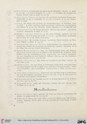 Metallarbeiten (Nr.88-135)