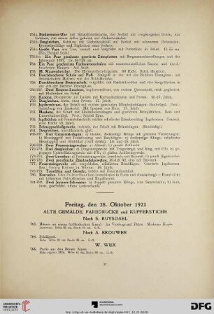 Alte Gemälde, Farbdrucke und Kupferstiche (Nr. 783-938)