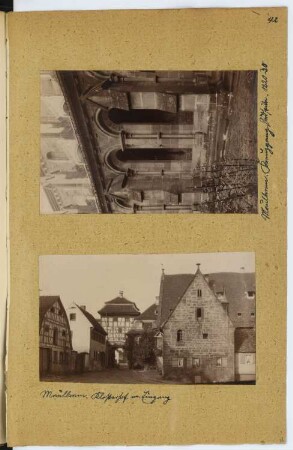 Kloster Maulbronn: Ansicht Klosterhof, Detail Kreuzgang (aus: Skizzen- und Fotoalbum 6)