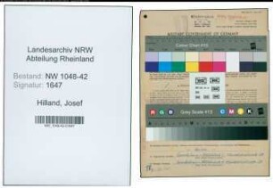 Entnazifizierung Josef Hilland , geb. 29.10.1889 (Kaufmaennischer Angestellter)