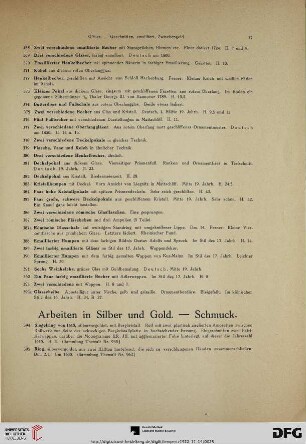 Arbeiten in Silber und Gold – Schmuck (Nr. 394-458)