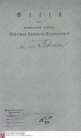 Gehren, Bernhard v., Domäne Sensfelden, Bibliothek des Professors Baldinger