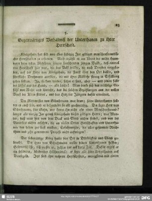 5. Gegenwärtiges Verhältniß der Unterthanen zu ihrer Herrschaft