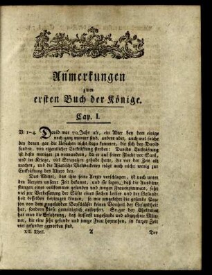 Anmerkungen zum ersten Buch der Könige.